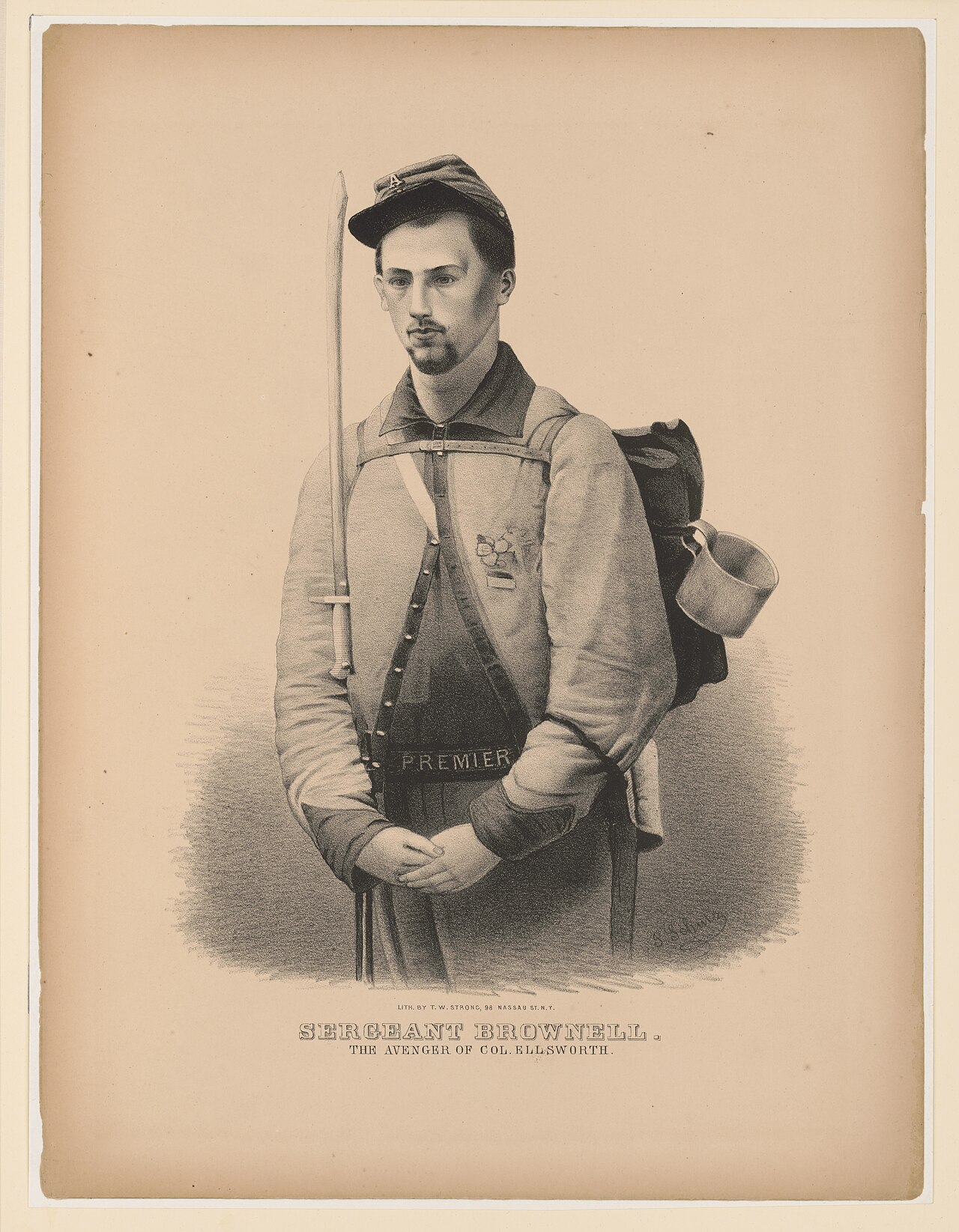 Lithograph portrait of Francis Brownell